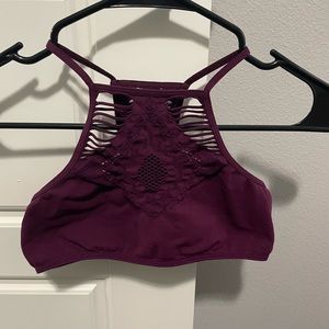 Free People Intimately Maroon Bra Top with Cutout Details XS/S